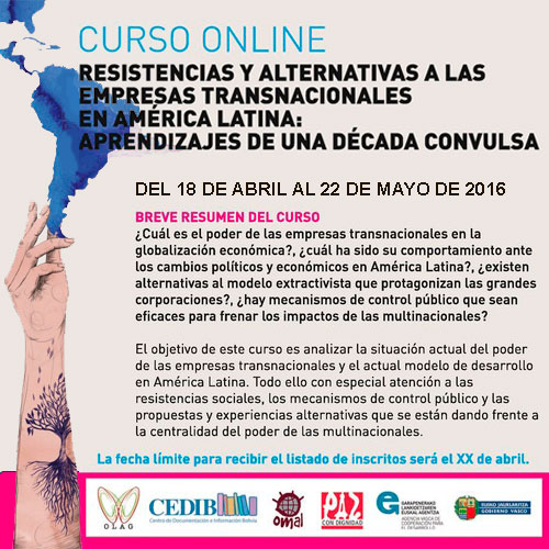 Curso en línea Resistencias y alternativas a las empresas transnacionales en América Latina