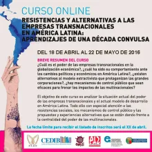 Curso en línea Resistencias y alternativas a las empresas transnacionales en América Latina